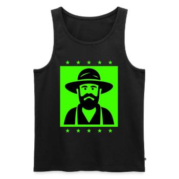 Agriculteur Silhouette de fermier - Débardeur bio Premium Homme - noir - Devant - Michal (187cm)