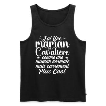 J'ai Une Maman Cavalière - Cadeau Maman Cavalière - Débardeur bio Premium Homme - noir - Devant - Michal (187cm)