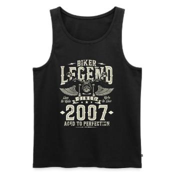 Légende du motard depuis 2007 - Débardeur bio Premium Homme - noir - Devant - Michal (187cm)