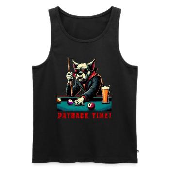 Angry billiard playing dog vampire vintage, retro - Men's Premium Organic Tank Top - black - Front - Michal (187cm)