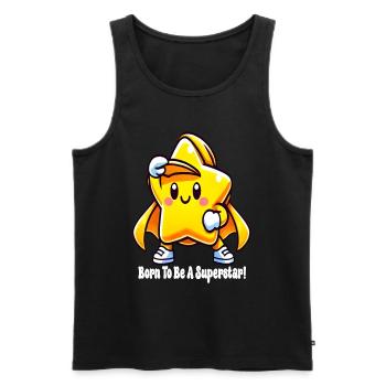 Born to be a superstar - Men's Premium Organic Tank Top - black - Front - AI Model Male 178 light (178cm)