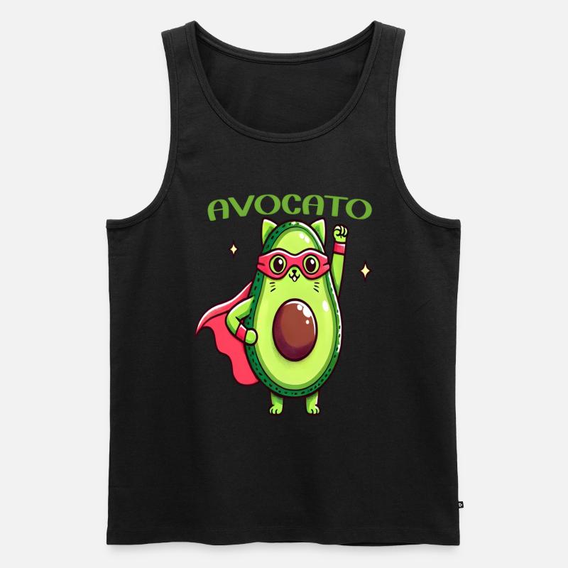 Avocado Katze - Männer Premium Bio Tank Top - Schwarz