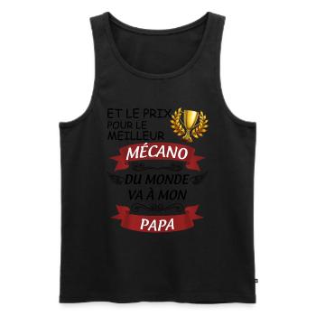 Papa Mécanicien Le Meilleur du monde - Débardeur bio Premium Homme - noir - Devant - Michal (187cm)
