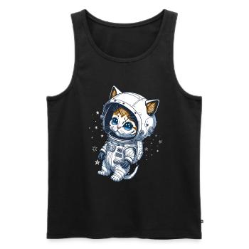 Baby cat in space - Men's Premium Organic Tank Top - black - Front - AI Model Male 178 light (178cm)