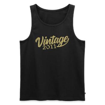 2011 Jahrgang 2011 Retro 2011 Geburtstagsgeschenk - Männer Premium Bio Tank Top - Schwarz - Vorne - Michal (187cm)