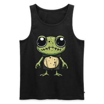 Frog Halloween Funny Zombie - Men's Premium Organic Tank Top - black - Front - Michal (187cm)