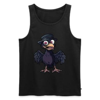 Rabe Vogel Halloween Lustig Zombie - Männer Premium Bio Tank Top - Schwarz - Vorne - Michal (187cm)