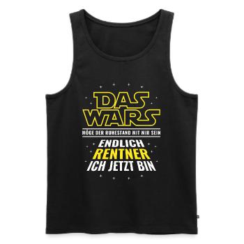 Rente Das wars - Endlich Rentner ich jetzt bin - Männer Premium Bio Tank Top - Schwarz - Vorne - AI Model Male 178 light (178cm)