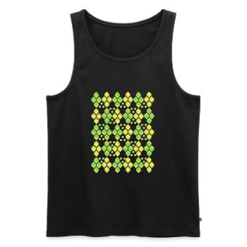 Geometrische abstrakte Kunst > geometrisches Quadrat colo - Männer Premium Bio Tank Top - Schwarz - Vorne - AI Model Male 178 light (178cm)
