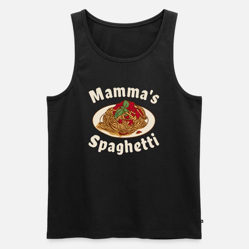 Mamma's Spaghetti - Männer Premium Bio Tank Top - Schwarz