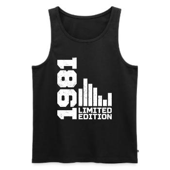 Vintage 1981 Birthday Gift 1981 Year 1981 - Men's Premium Organic Tank Top - black - Front - AI Model Male 178 light (178cm)