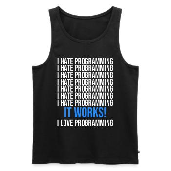 Programmierer Entwickler Programmierer Programmieren IT Computer - Männer Premium Bio Tank Top - Schwarz - Vorne - AI Model Male 178 light (178cm)