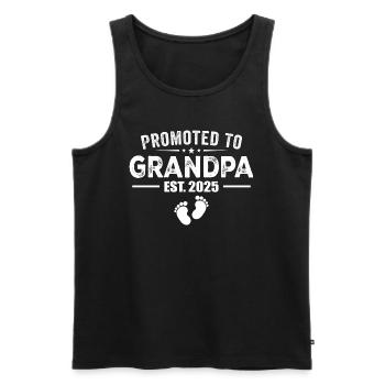 Befördert zum Opa Est 2025 Lustig für den neuen Opa - Männer Premium Bio Tank Top - Schwarz - Vorne - Michal (187cm)