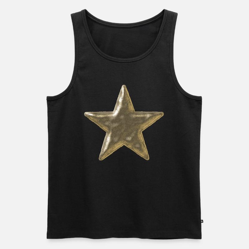 Stern Khaki - Männer Premium Bio Tank Top - Schwarz
