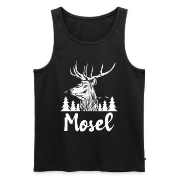 Mosel - Männer Premium Bio Tank Top - Schwarz - Vorne - AI Model Male 178 light (178cm)