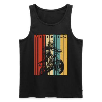 Motocross MX Supercross Enduro Dirt Bike - Débardeur bio Premium Homme - noir - Devant - Michal (187cm)