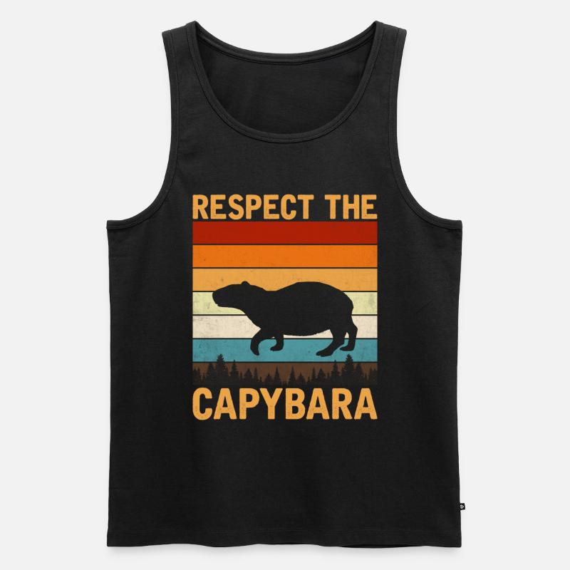 Capybara - Männer Premium Bio Tank Top - Schwarz