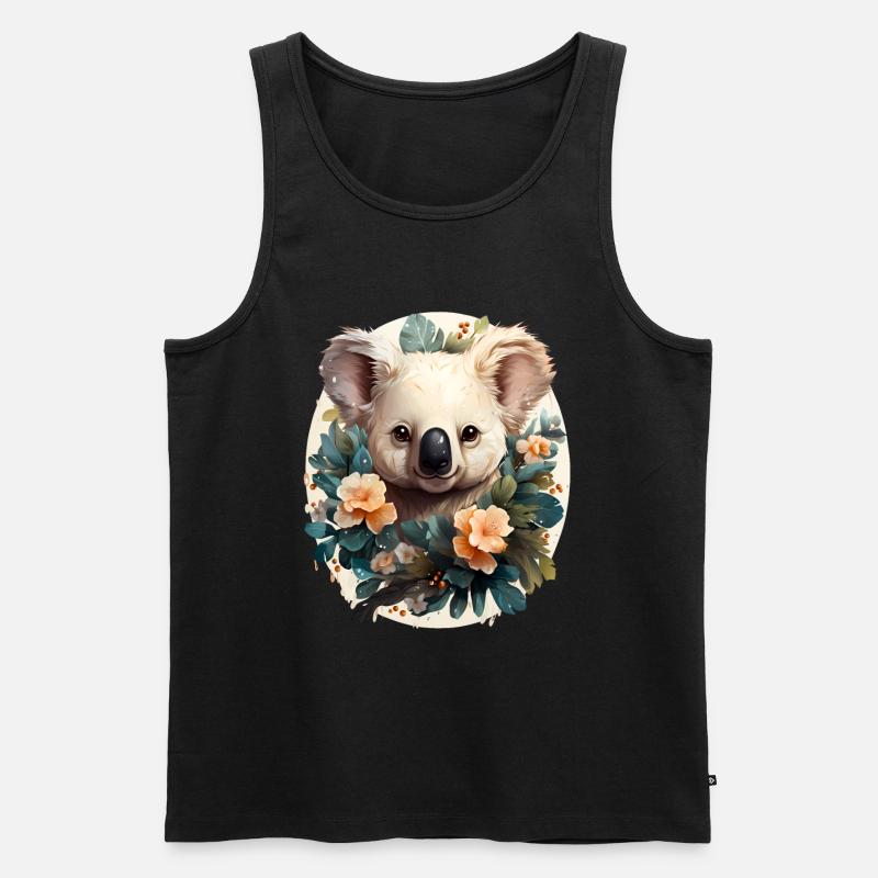 Koala - Männer Premium Bio Tank Top - Schwarz