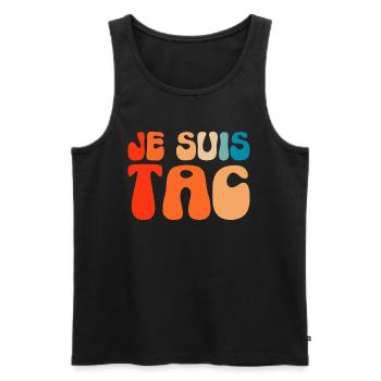 Je Suis TAC - Groovy TIC et TAC Duo 2 Personnes - Débardeur bio Premium Homme - noir - Devant - AI Model Male 178 light (178cm)