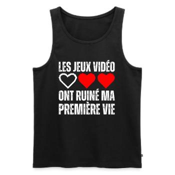 Les Jeux Vidéos Ont Ruiné Ma Vie Gamer Geek Gaming - Débardeur bio Premium Homme - noir - Devant - AI Model Male 178 light (178cm)