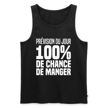 Prévisions Du Jour 100% Chance De Manger J'ai Faim - Débardeur bio Premium Homme - noir - Devant - Michal (187cm)