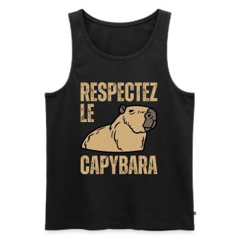 Respectez Le Capybara Ok I Pull Up Capibara Animal - Débardeur bio Premium Homme - noir - Devant - AI Model Male 178 light (178cm)