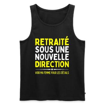 Retraité Cadeau Retraite Homme Pot De Depart Drole - Débardeur bio Premium Homme - noir - Devant - Michal (187cm)