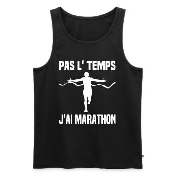 J'ai Pas Le Temps J'ai Marathon Cadeau Marathonien - Débardeur bio Premium Homme - noir - Devant - Michal (187cm)