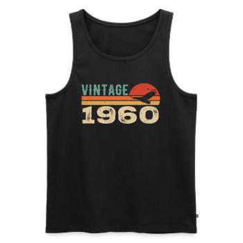 Vintage 1960 Cadeau D'anniversaire 1960 Retro 1960 - Débardeur bio Premium Homme - noir - Devant - Michal (187cm)