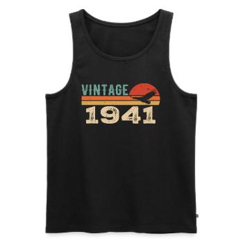 Vintage 1941 Cadeau D'anniversaire 1941 Retro 1941 - Débardeur bio Premium Homme - noir - Devant - Michal (187cm)