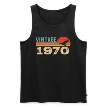 Vintage 1970 Cadeau D'anniversaire 1970 Retro 1970 - Débardeur bio Premium Homme - noir - Devant - Michal (187cm)