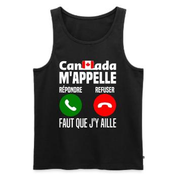 Je Me Barre Au Canada M'appelle Faut Que J'y Aille - Débardeur bio Premium Homme - noir - Devant - AI Model Male 178 light (178cm)