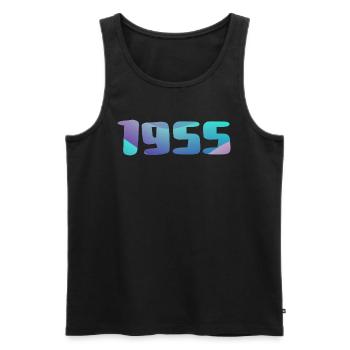 1955 Geburtstagsgeschenk Vintage 1955 Retro 1955 - Männer Premium Bio Tank Top - Schwarz - Vorne - Michal (187cm)