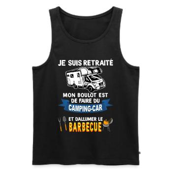Camping-car boulot barbecue - Débardeur bio Premium Homme - noir - Devant - Michal (187cm)
