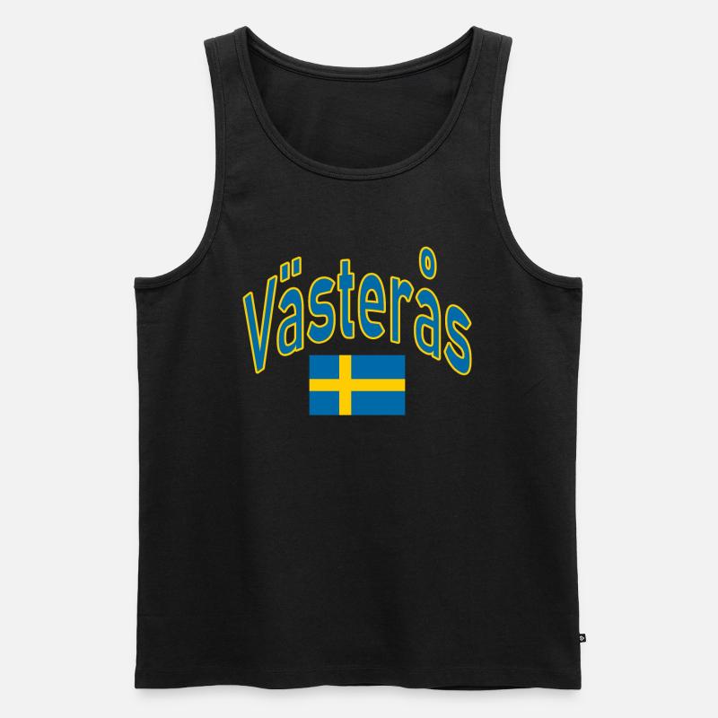 Västerås schweden flagge - Männer Premium Bio Tank Top - Schwarz