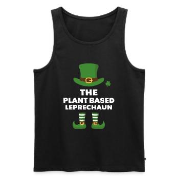The Plant Based Leprechaun - Men's Premium Organic Tank Top - black - Front - AI Model Male 178 light (178cm)
