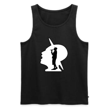 Sänger in Silhouette Musik - Männer Premium Bio Tank Top - Schwarz - Vorne - Michal (187cm)