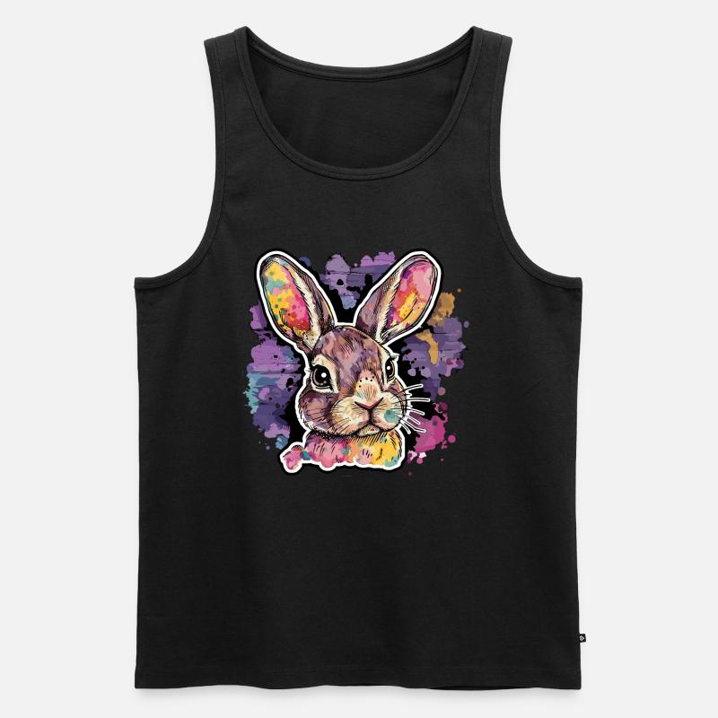 Strahlender Hase - das Kunstwerk - Männer Premium Bio Tank Top - Schwarz