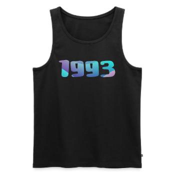 Cadeau Anniversaire 1993 Millésime 1993 Rétro 1993 - Débardeur bio Premium Homme - noir - Devant - Michal (187cm)
