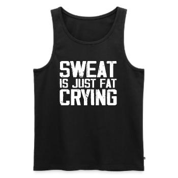 Sweat Is Just Fat Crying | Funny Fitness & Gym - Débardeur bio Premium Homme - noir - Devant - Michal (187cm)