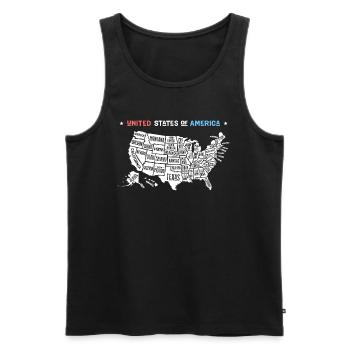 American Map Graphic Art - Men's Premium Organic Tank Top - black - Front - Michal (187cm)