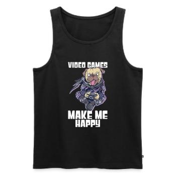 Gaming -Hund - Männer Premium Bio Tank Top - Schwarz - Vorne - AI Model Male 178 light (178cm)