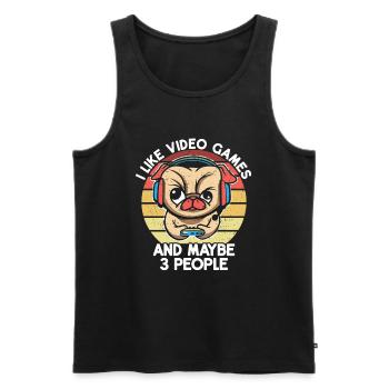 Gaming -Hund - Männer Premium Bio Tank Top - Schwarz - Vorne - AI Model Male 178 light (178cm)
