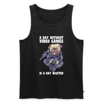Gaming -Hund - Männer Premium Bio Tank Top - Schwarz - Vorne - AI Model Male 178 light (178cm)