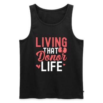 Nierenspender - Männer Premium Bio Tank Top - Schwarz - Vorne - Michal (187cm)