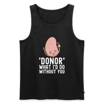 Nierenspender - Männer Premium Bio Tank Top - Schwarz - Vorne - Michal (187cm)