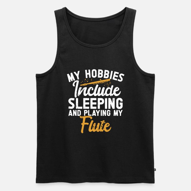 Flöte - Männer Premium Bio Tank Top - Schwarz