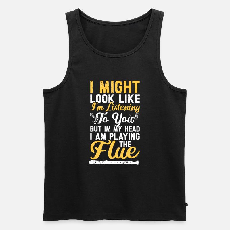 Flöte - Männer Premium Bio Tank Top - Schwarz