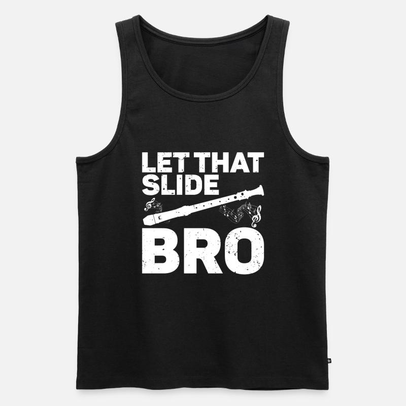 Flöte - Männer Premium Bio Tank Top - Schwarz