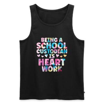 School officials - Men's Premium Organic Tank Top - black - Front - AI Model Male 178 light (178cm)